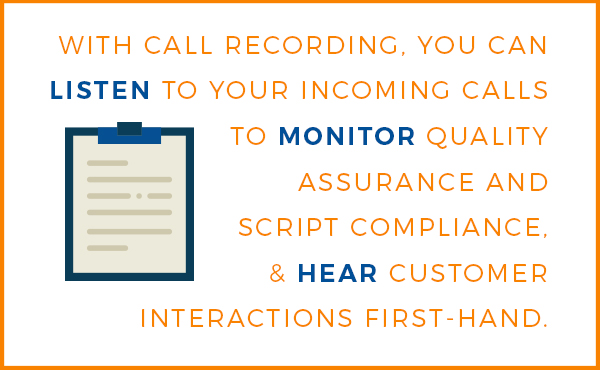 Call recording lets you monitor customer interactions