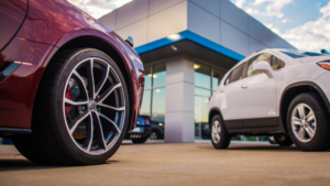 cars at a dealership