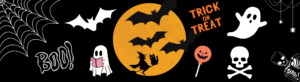 halloween graphics for post on how to make vanity numbers less scary